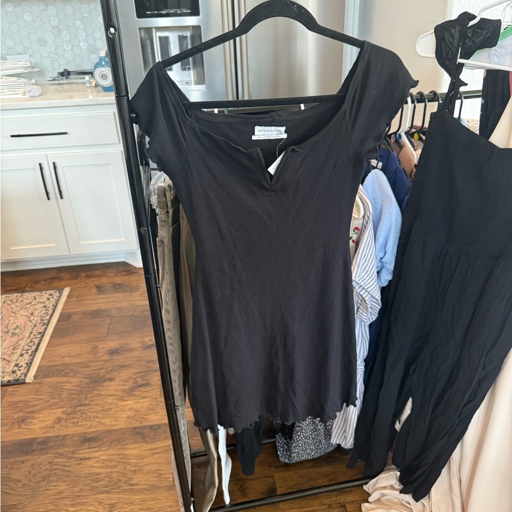 NWT Urban Outfitters black mini dress off the shoulder
